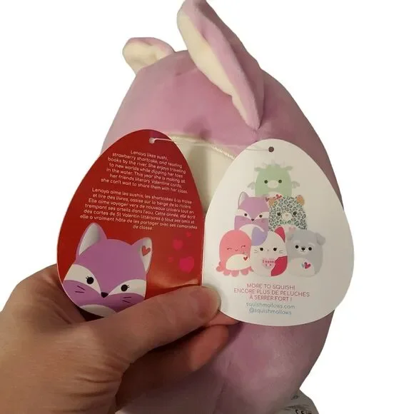 NWT Lenaya the Purple Fox 8" Squishmallow Valentine's Squad - Picture 10 of 11